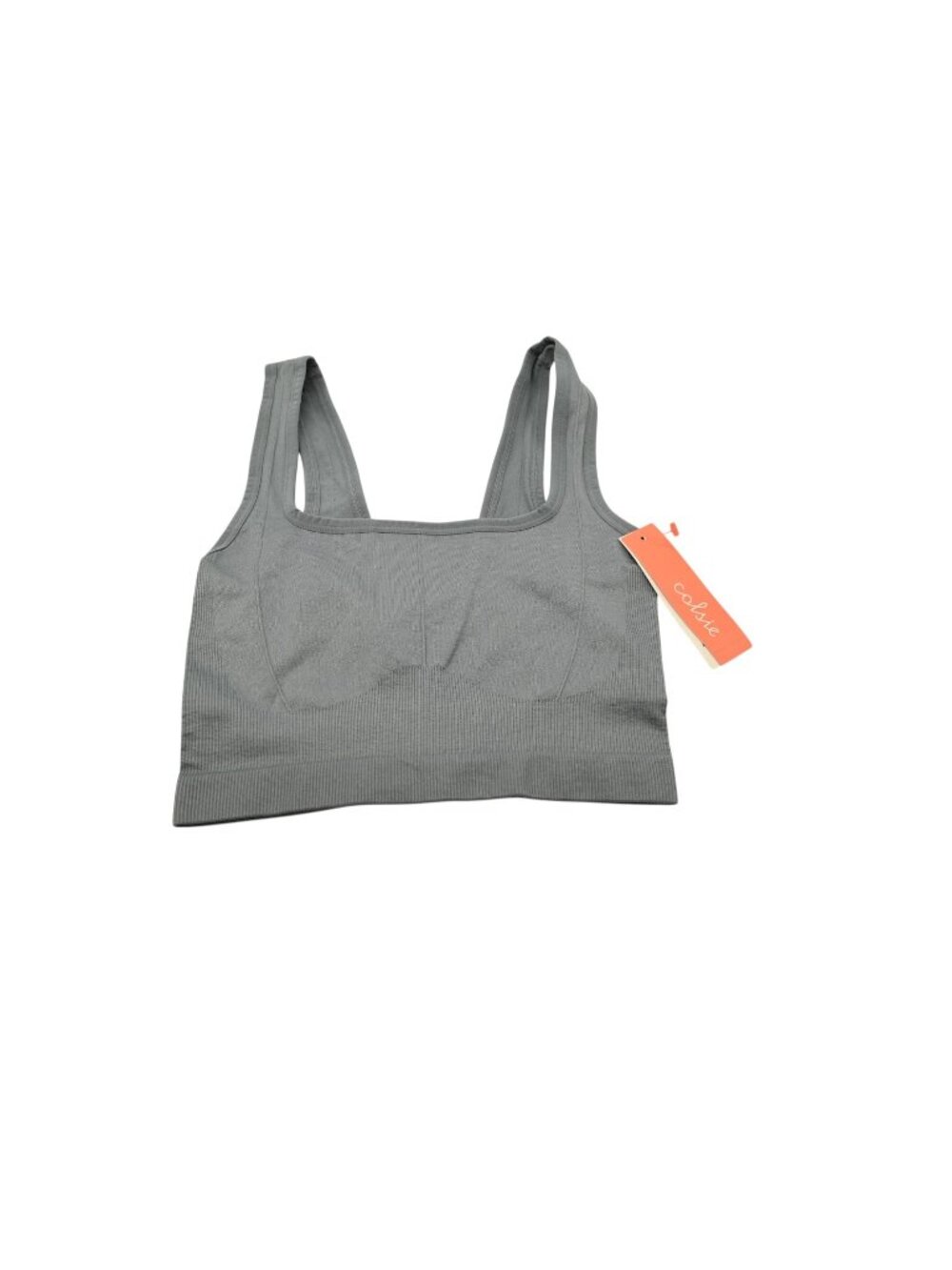 NWT Colsie Unlined Bralette Sz S Gray Seamless Wireless Ribbed Comfort Bra